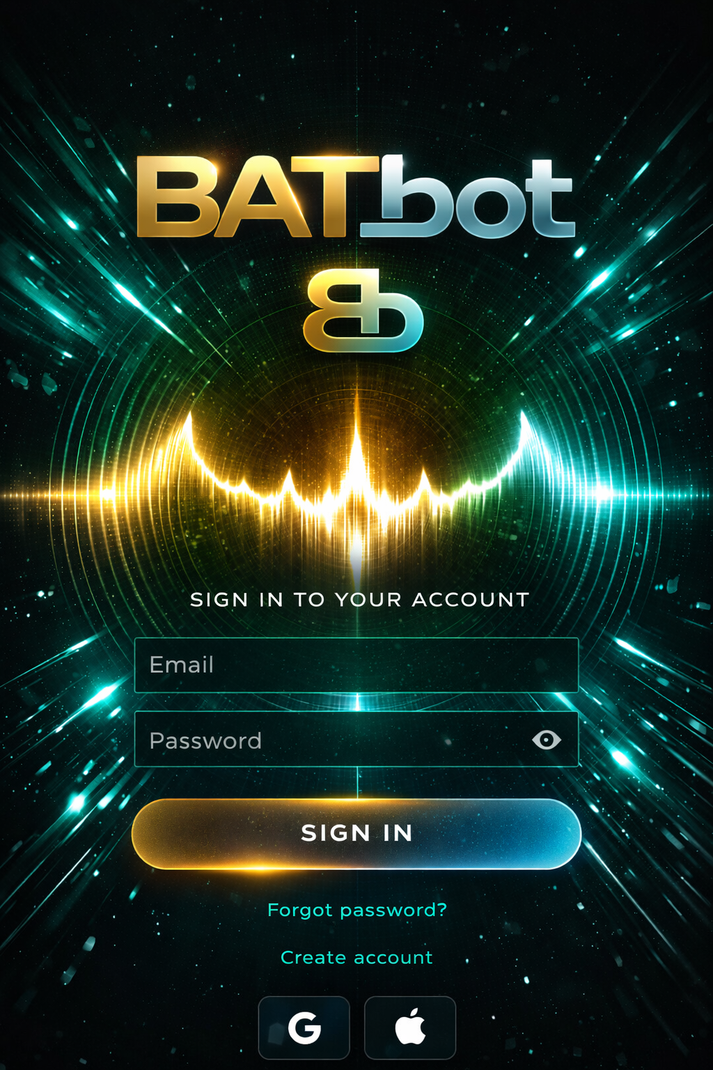 BATbot sign-in screen